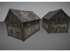 pacote de edif&iacute;cios medievais Modelo 3D