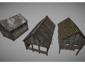 pacote de edif&iacute;cios medievais Modelo 3D