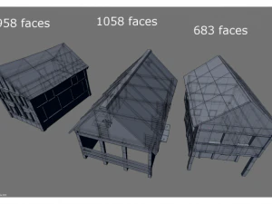pacote de edif&iacute;cios medievais Modelo 3D