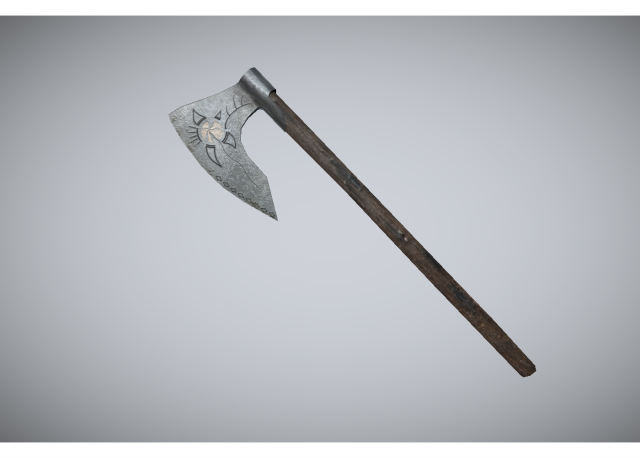 low poly axe 3D Modell .c4d .max .obj .3ds .fbx .stl .blend