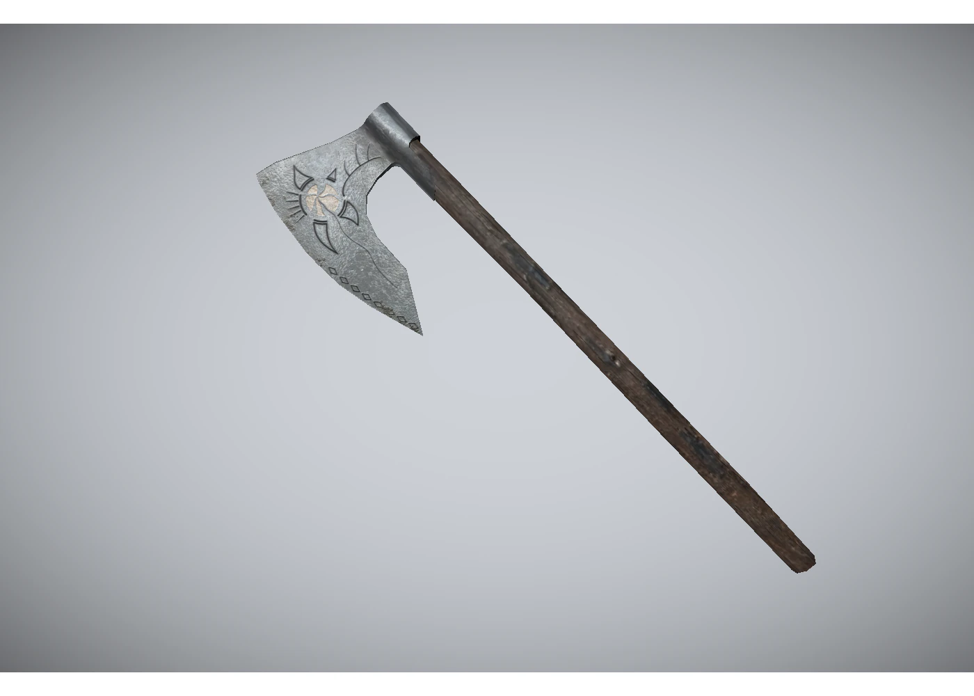 low poly axe 3D Model .c4d .max .obj .3ds .fbx .stl .blend 