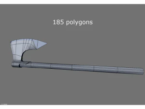 low poly axe 3D Model