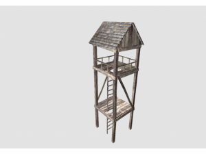 low poly medieval tower 3D Model