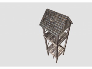 low poly medieval tower 3D Model