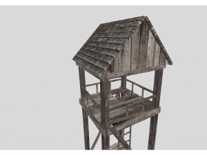 low poly medieval tower 3D Model