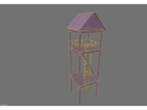 low poly medieval tower 3D Model