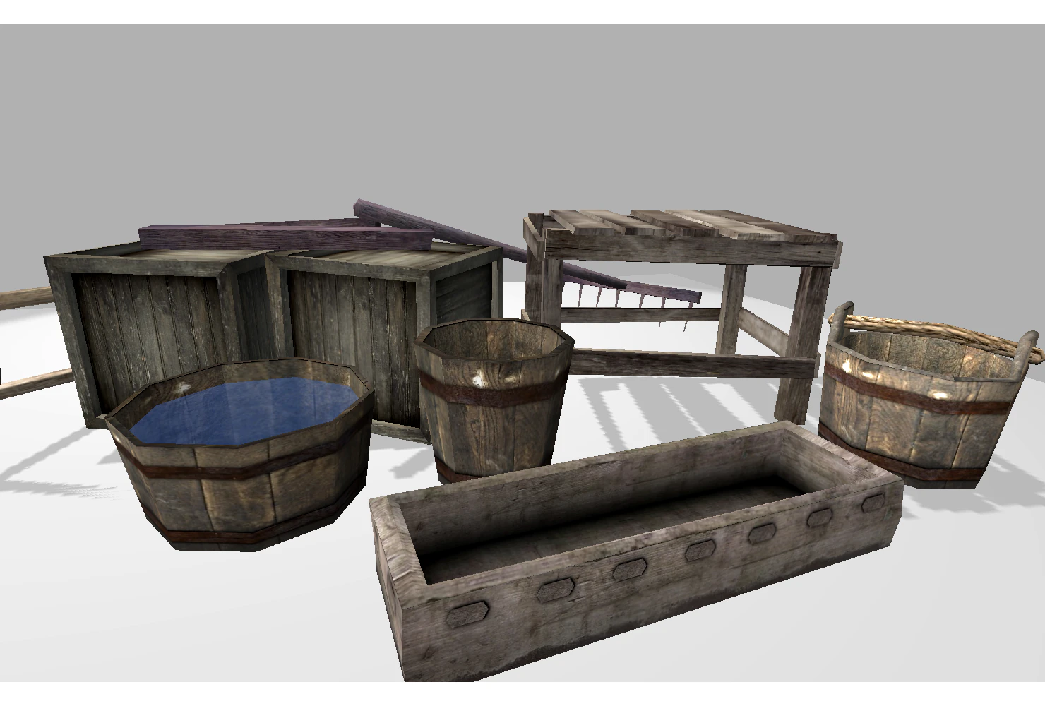 low poly medieval props 3D Model .c4d .max .obj .3ds .fbx .stl .blend 