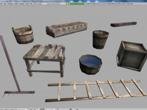 low poly medieval props 3D Model