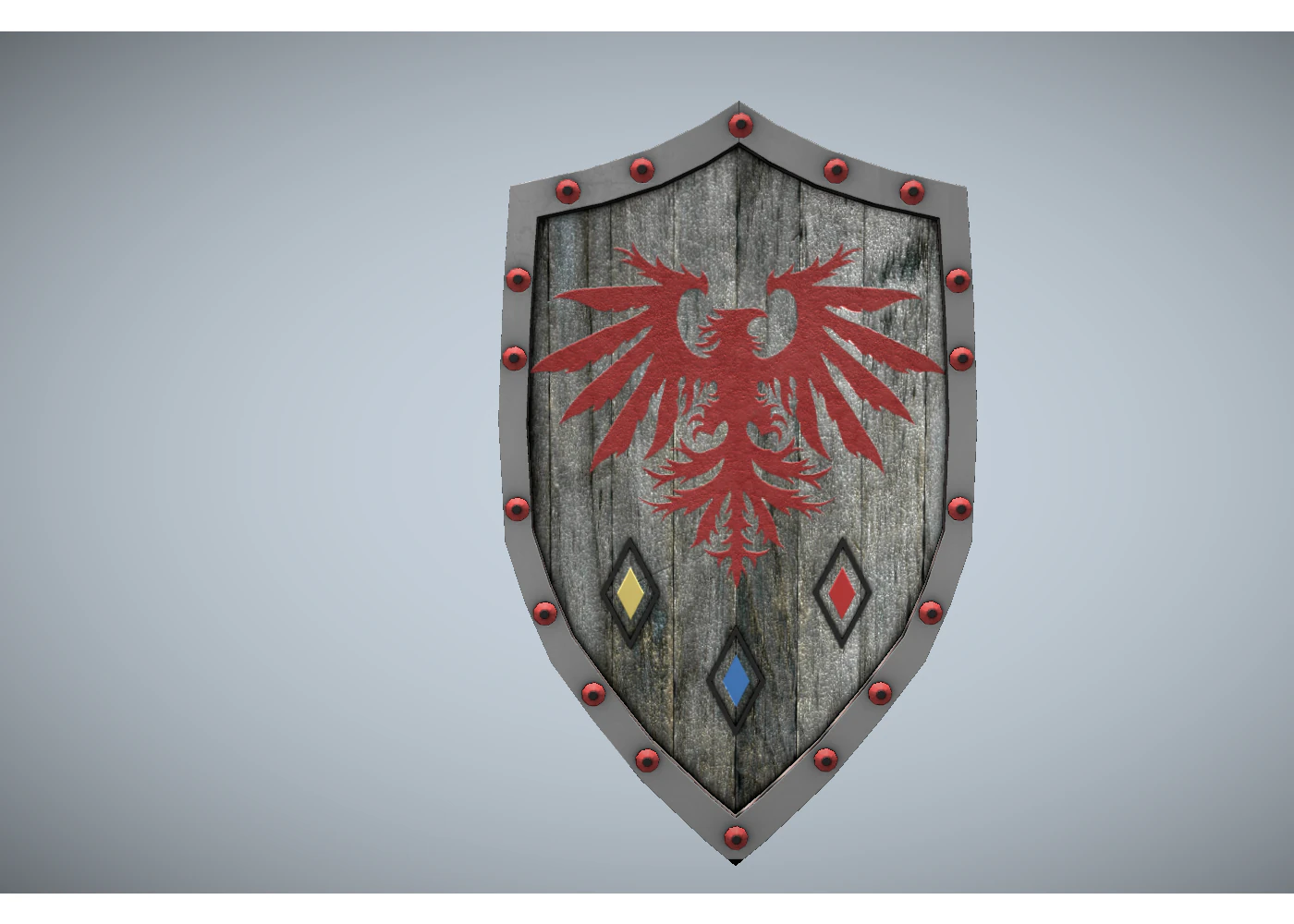 low poly medieval shield 3D Model .c4d .max .obj .3ds .fbx .stl .blend 