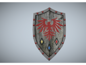 low poly medieval shield 3Dモデル