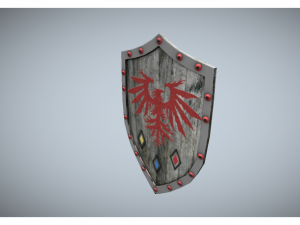 low poly medieval shield 3D मॉडल
