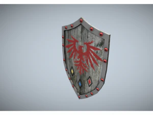 low poly medieval shield 3D Model