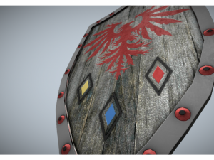 low poly medieval shield 3D मॉडल