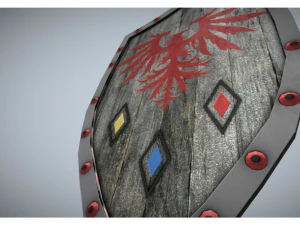 low poly medieval shield 3D Model