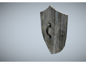 low poly medieval shield 3D मॉडल