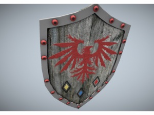 low poly medieval shield 3D मॉडल