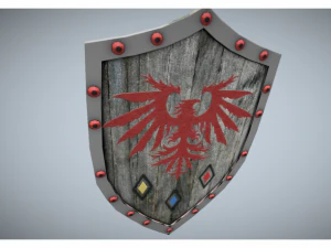 low poly medieval shield 3D Model