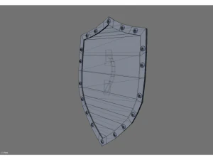 low poly medieval shield 3D Model
