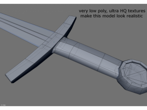 low poly sword 3D-Modell