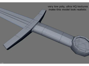 low poly sword 3D Model