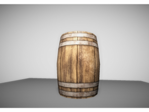 low poyl wooden barrels 3D-Modell