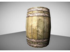 low poyl wooden barrels 3D-Modell