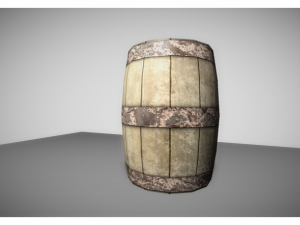 low poyl wooden barrels 3D-Modell