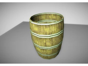 low poyl wooden barrels 3D Model