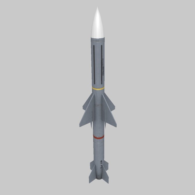 low poly missile 3D-Modell .c4d .max .obj .3ds .fbx .stl .blend 