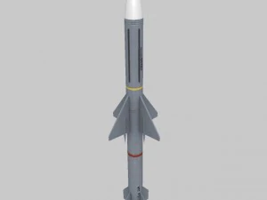 low poly missile 3D Model