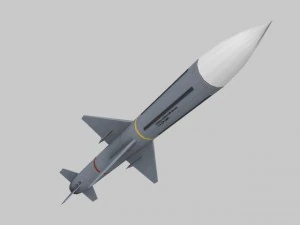 low poly missile 3D Model
