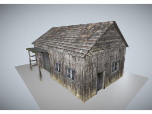 low poly medeival house Modello 3D