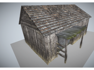 low poly medeival house Model 3D