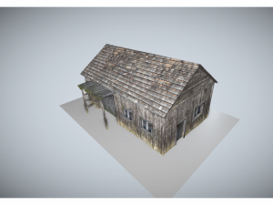 low poly medeival house Model 3D