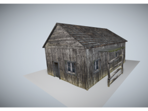 low poly medeival house Model 3D