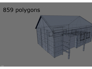 low poly medeival house Model 3D