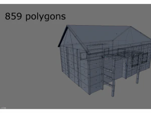 low poly medeival house 3D Model
