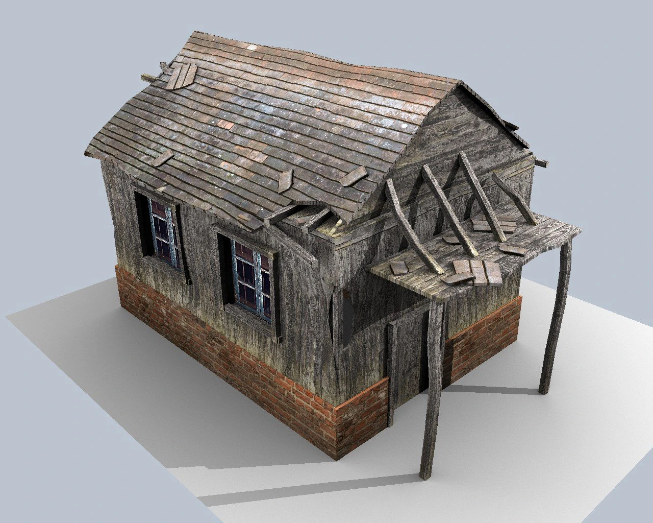 low poly medeival house 3D Model .c4d .max .obj .3ds .fbx .stl .blend 