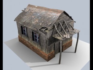 low poly medeival house Modello 3D