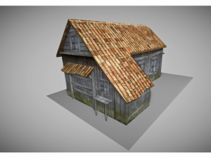 low poly old house 3Dモデル