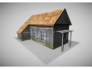 low poly old house 3Dモデル
