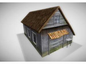 low poly old house 3Dモデル