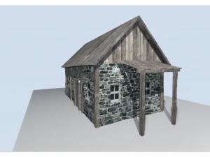 low poly old house 3D Model