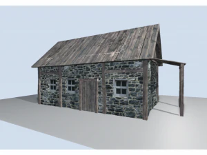 low poly old house 3D Model