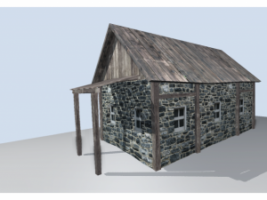 low poly old house 3Dモデル