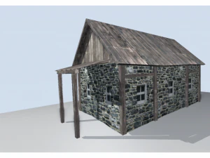 low poly old house 3D Model