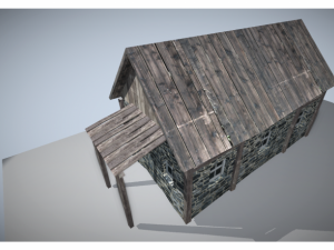 low poly old house 3Dモデル