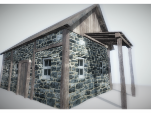 low poly old house 3Dモデル