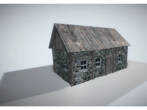low poly old house 3D Model