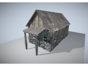 low poly old house 3Dモデル